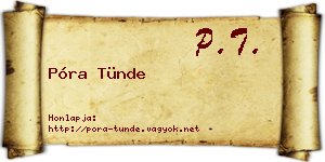 Póra Tünde névjegykártya